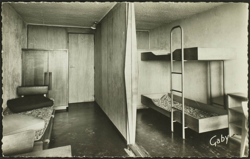 La Maison Radieuse ; vue intérieure d'une chambre pour enfants